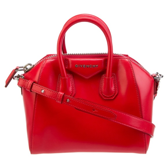 Red Givenchy Mini Antigona Leather Tip Handle Bag with Strap - Picture 6 of 12